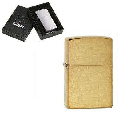 Branded Promotional GENUINE ZIPPO LIGHTER in Brushed Brass Finish Lighter From Concept Incentives.