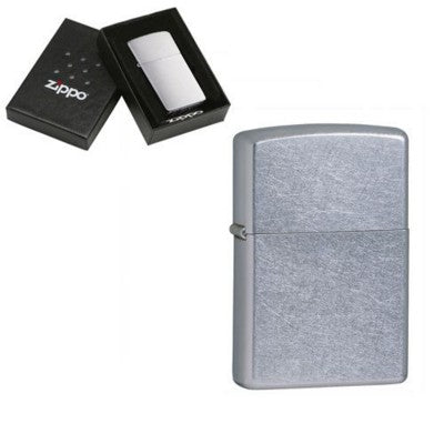 Branded Promotional GENUINE ZIPPO LIGHTER in Street Silver Chrome Lighter From Concept Incentives.