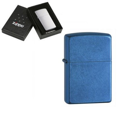 Branded Promotional GENUINE ZIPPO LIGHTER in Cerulean Blue Finish Lighter From Concept Incentives.