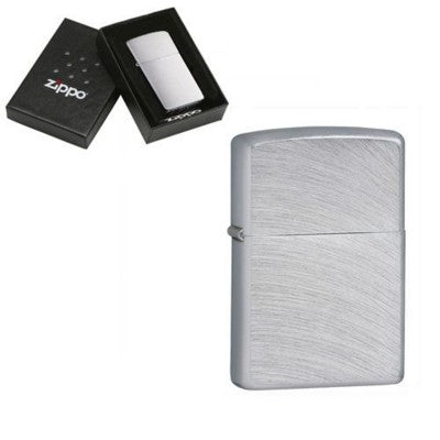 Branded Promotional GENUINE ZIPPO LIGHTER in Silver Chrome Arch Brushed Finish Lighter From Concept Incentives.
