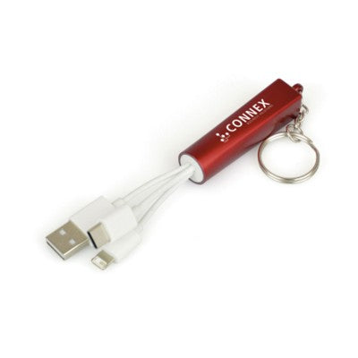 Branded Promotional LIGHT UP CHARGER Charger in Red From Concept Incentives.